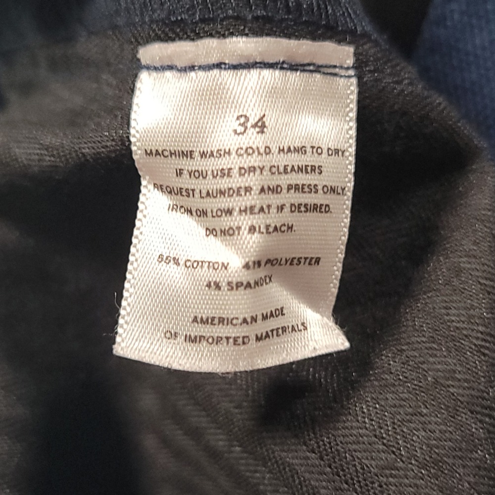 Mizzen+Main Performance Chino Pants Mens 34 Blue Solid Stretch Cotton Blend Golf - Picture 4 of 11